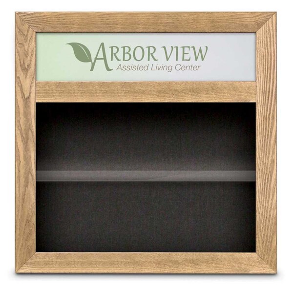 Outdoor Enclosed Combo Board, 42"x32", Bronze Frame/Burgundy & Cloud